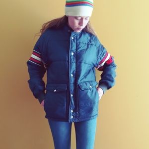Sold Boxy Vintage puffer with patch Sz S
